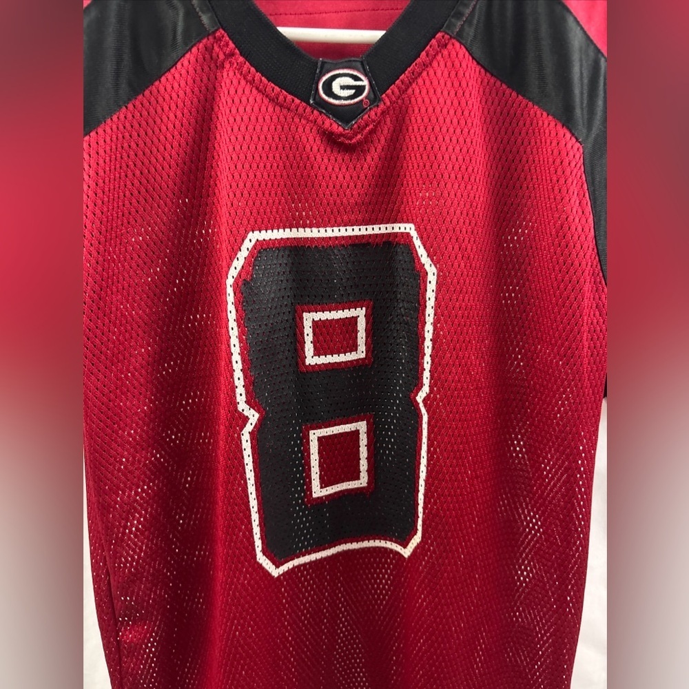 Georgia Bulldogs Jersey Youth M (12/14) Red #8 NCAA Football Colosseum NCAAF SEC - Picture 3 of 12